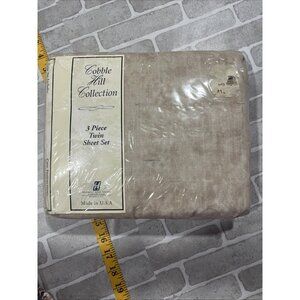Beige Cobble Hill Twin Sheet Set 3 Piece Cotton‎ Polyester